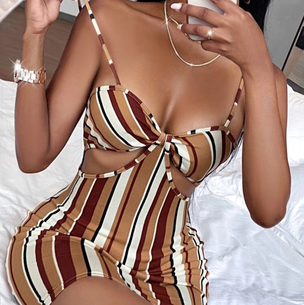 Striped Cut Out Dress